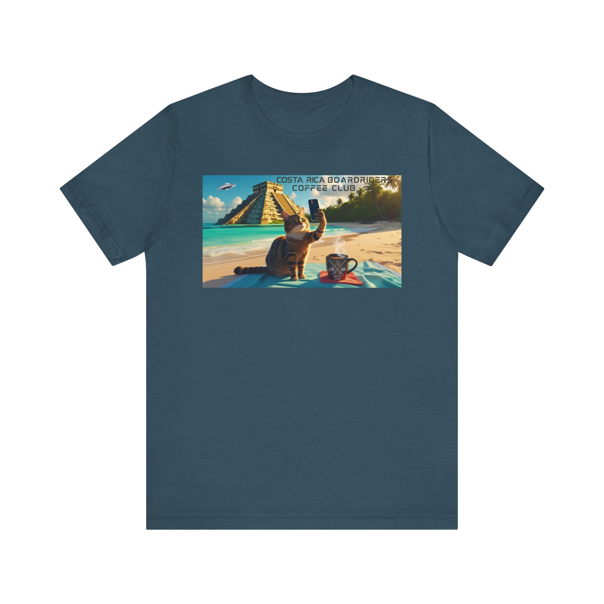 | Costa Rica Boardriders Coffee Club Cat selfie tee