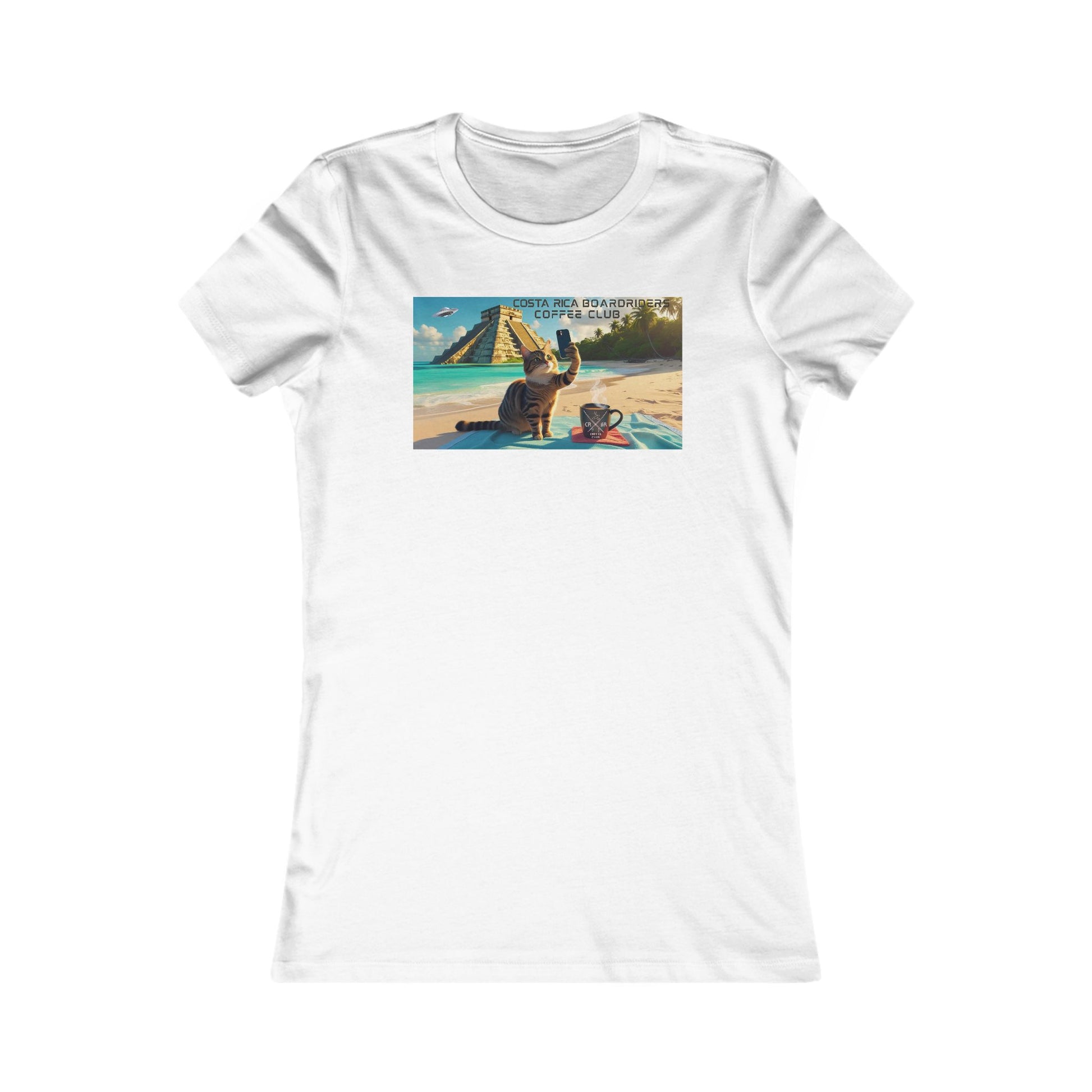 WOMENS CRBR COFFEE CLUB CAT  BEACH SELFIE