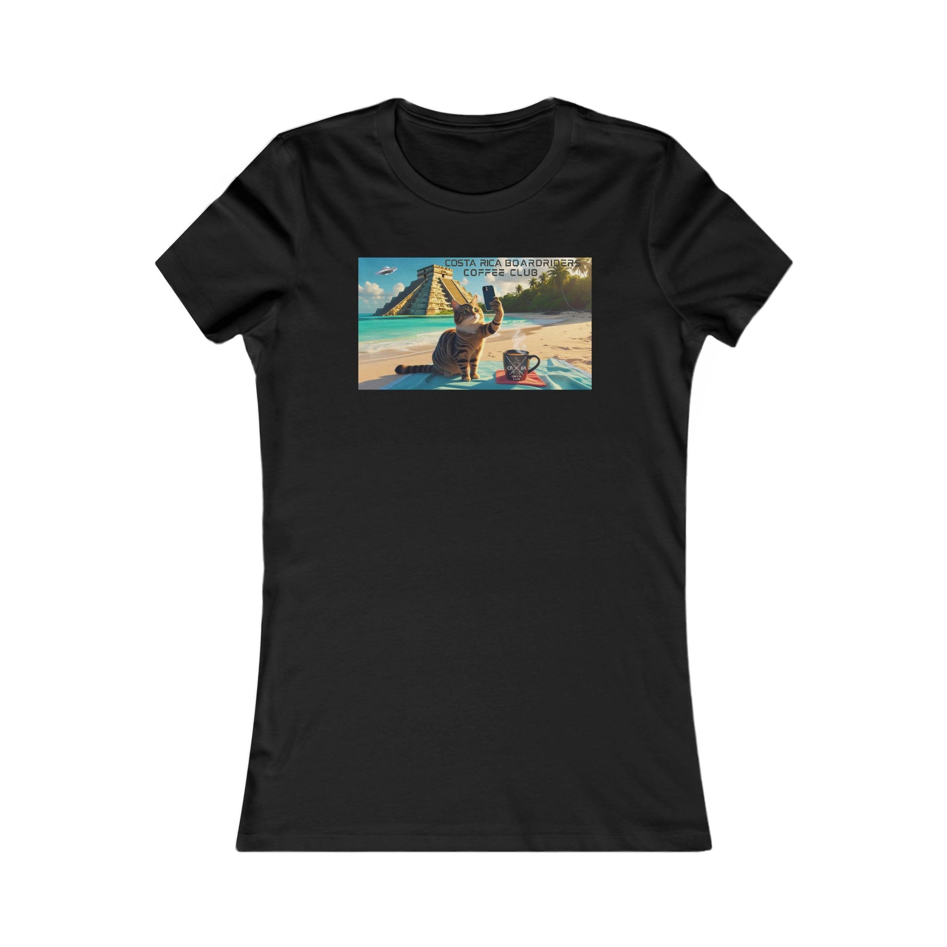 WOMENS CRBR COFFEE CLUB CAT  BEACH SELFIE