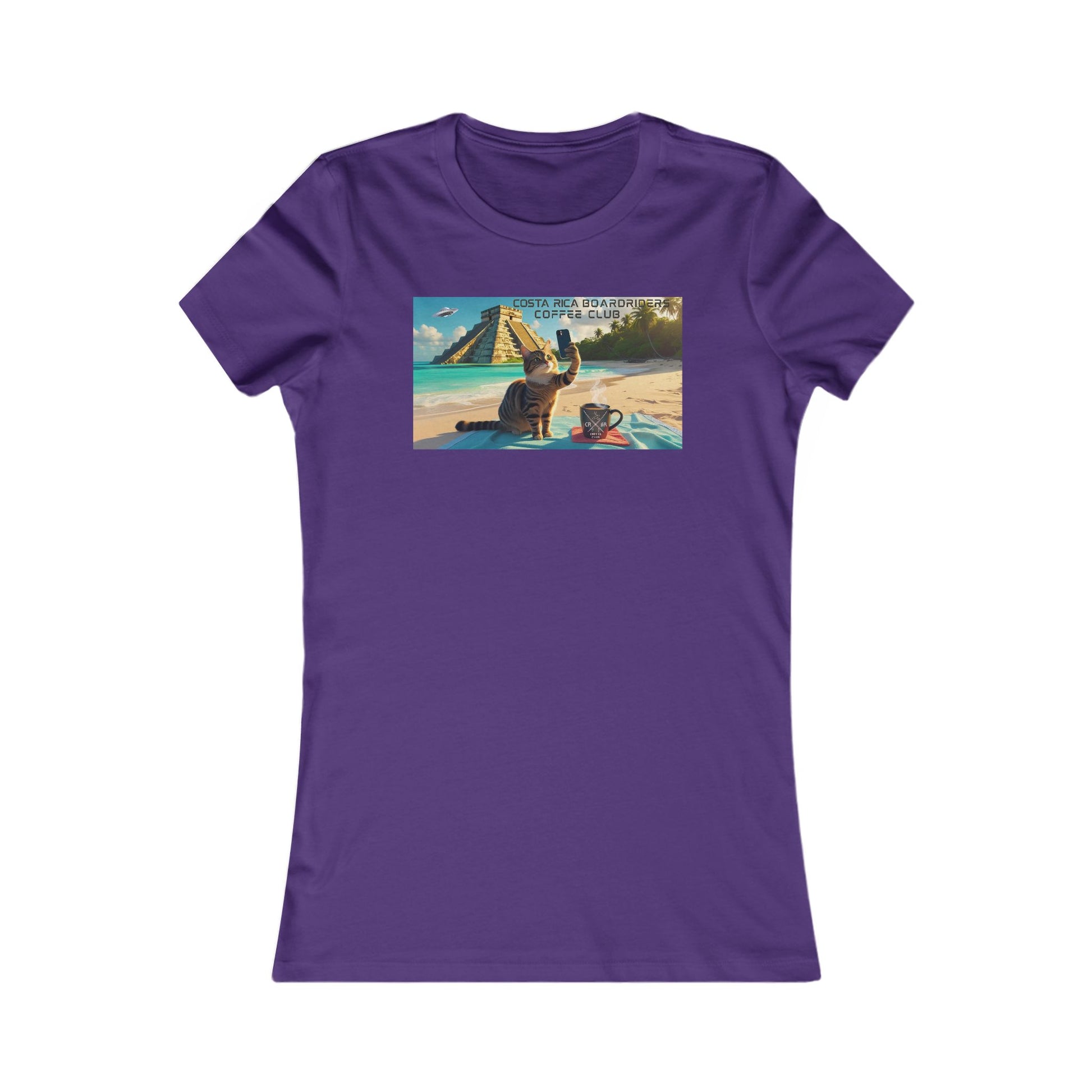 WOMENS CRBR COFFEE CLUB CAT  BEACH SELFIE