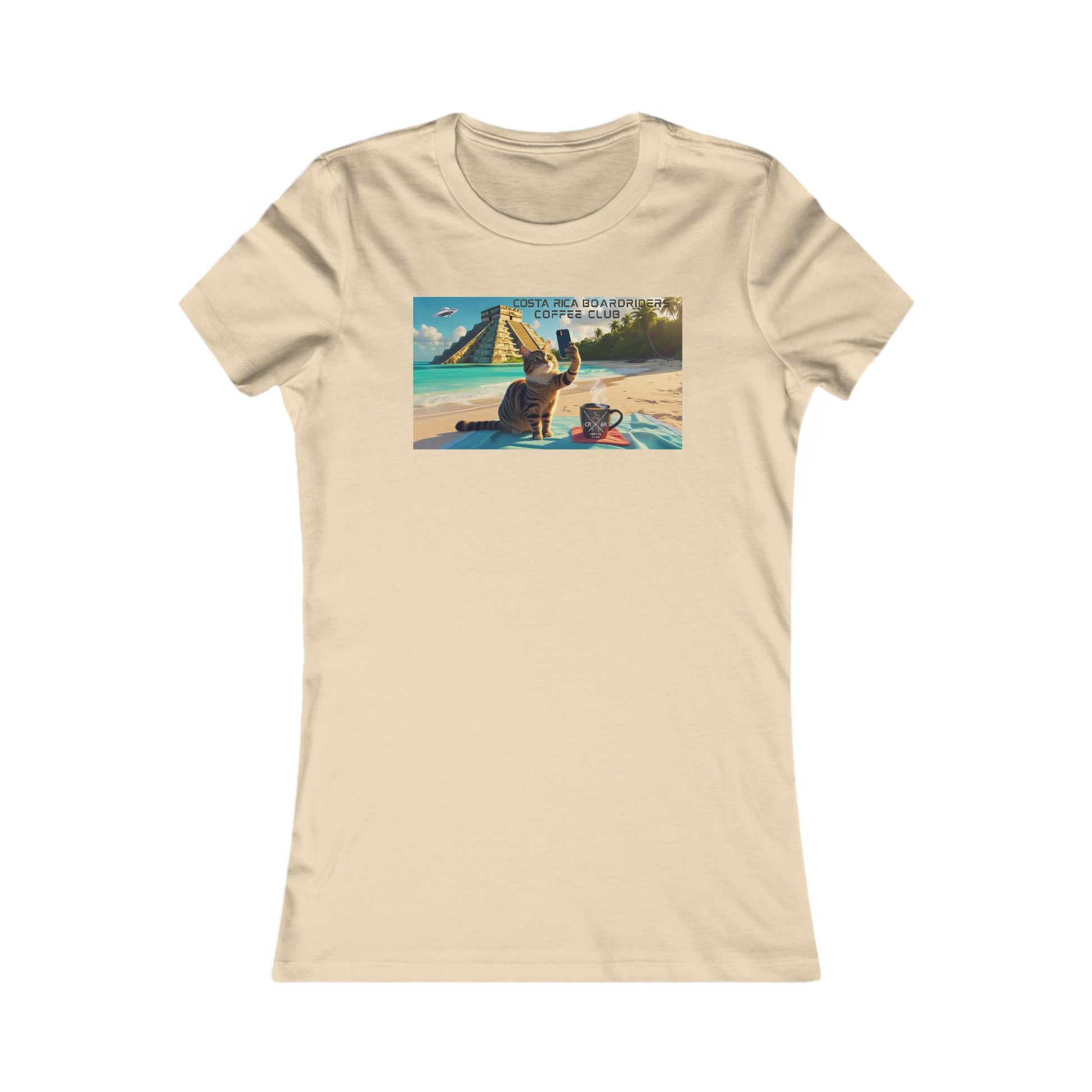 WOMENS CRBR COFFEE CLUB CAT  BEACH SELFIE