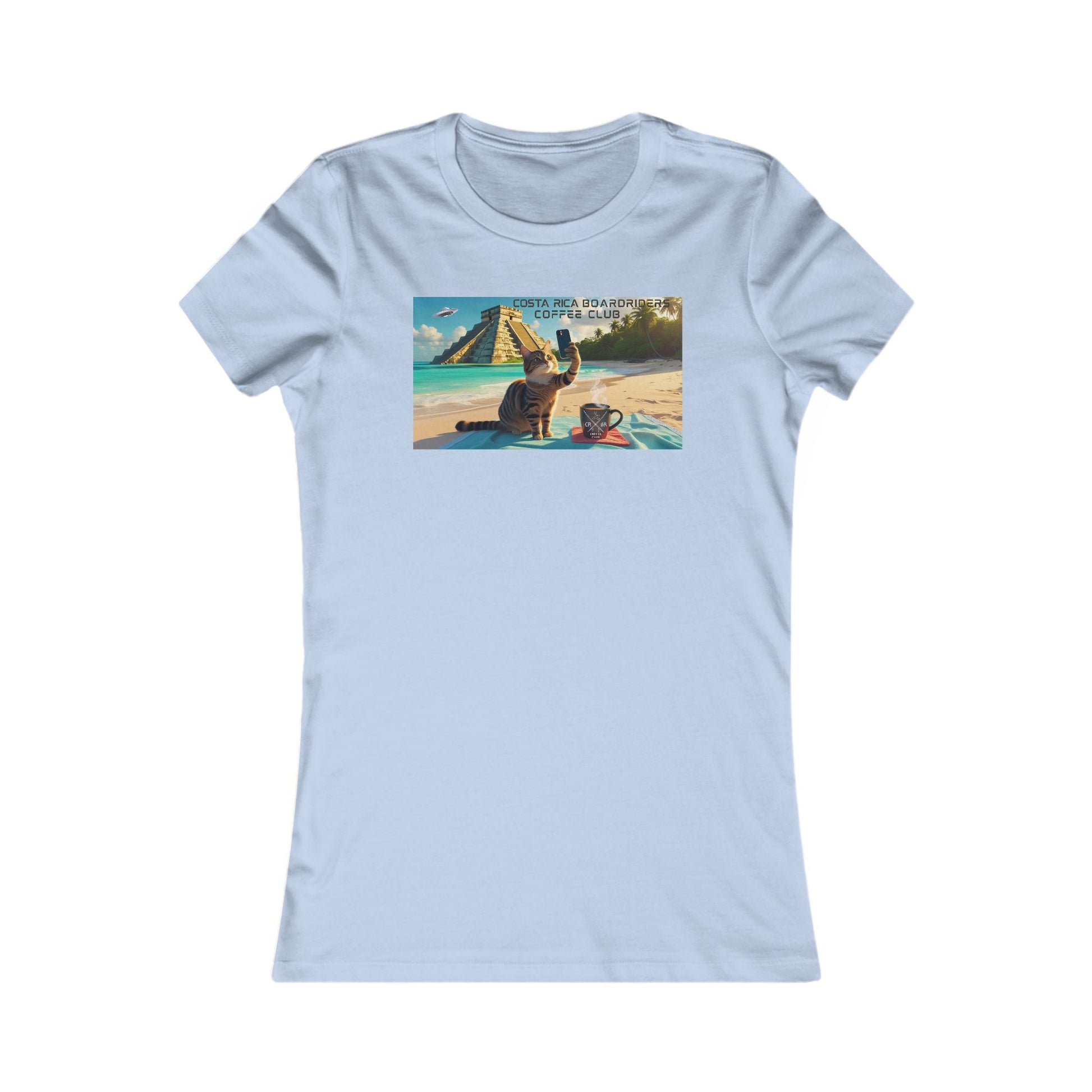 WOMENS CRBR COFFEE CLUB CAT  BEACH SELFIE