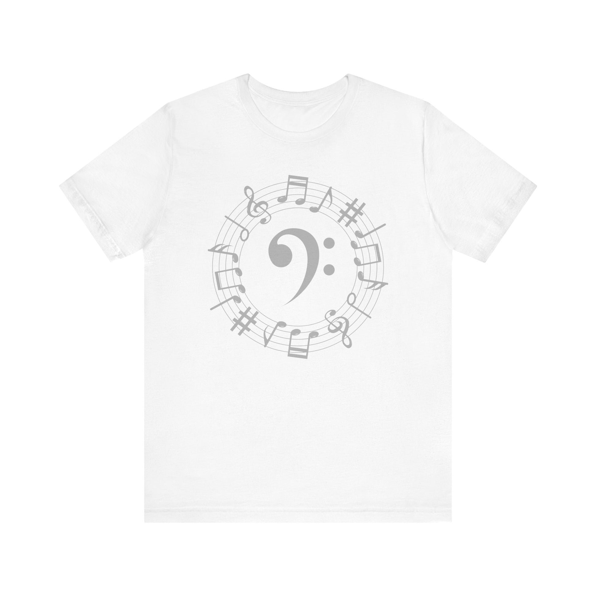 Bass clef musical notes unisex t shirt