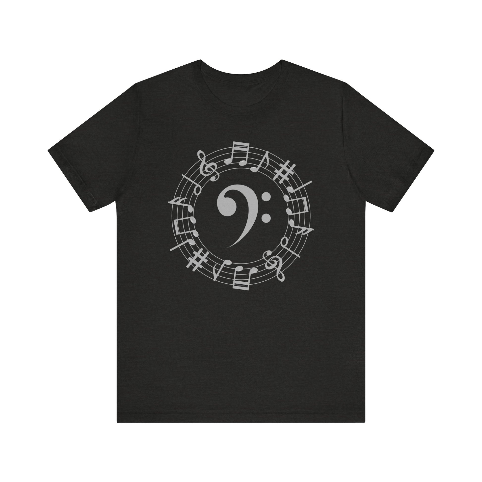 Bass clef musical notes unisex t shirt