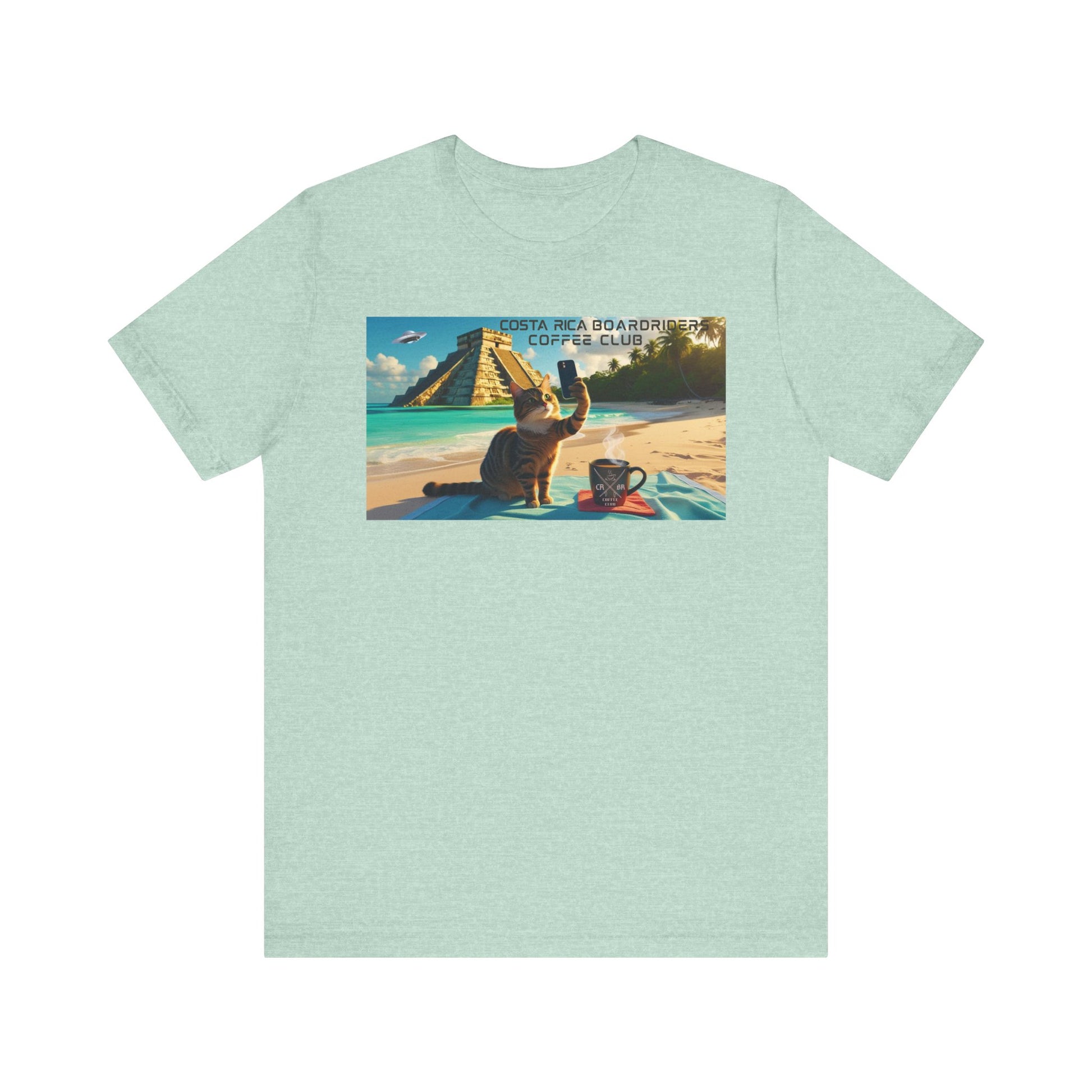 | Costa Rica Boardriders Coffee Club Cat selfie tee