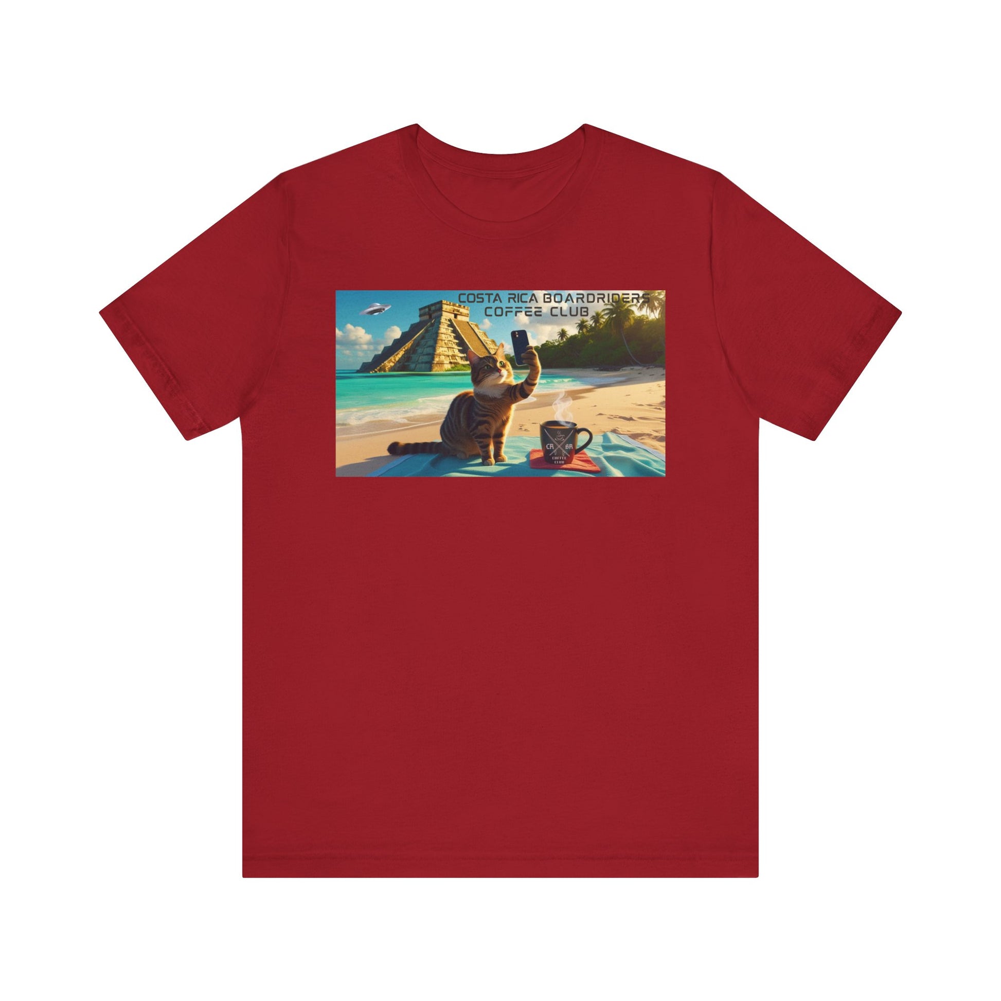 | Costa Rica Boardriders Coffee Club Cat selfie tee